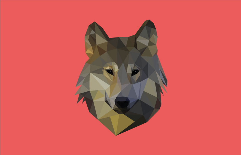 Polygone-art loup